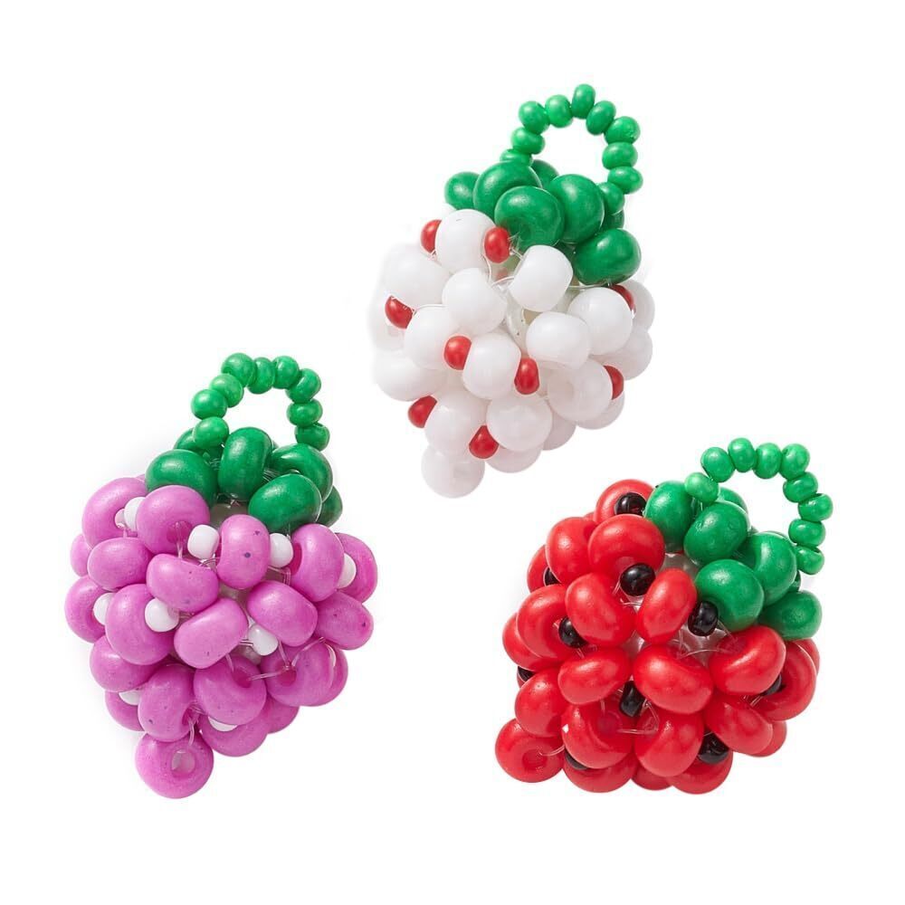4214 9Pcs Colorful Imitation Fruit Dangle Charms Handmade Glass Seed Beads